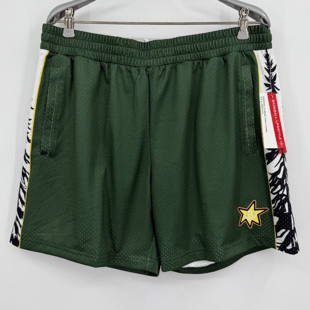 Baseball Lifestyle 101 Mesh Athletic Shorts sz L Large Men’s Forest Green